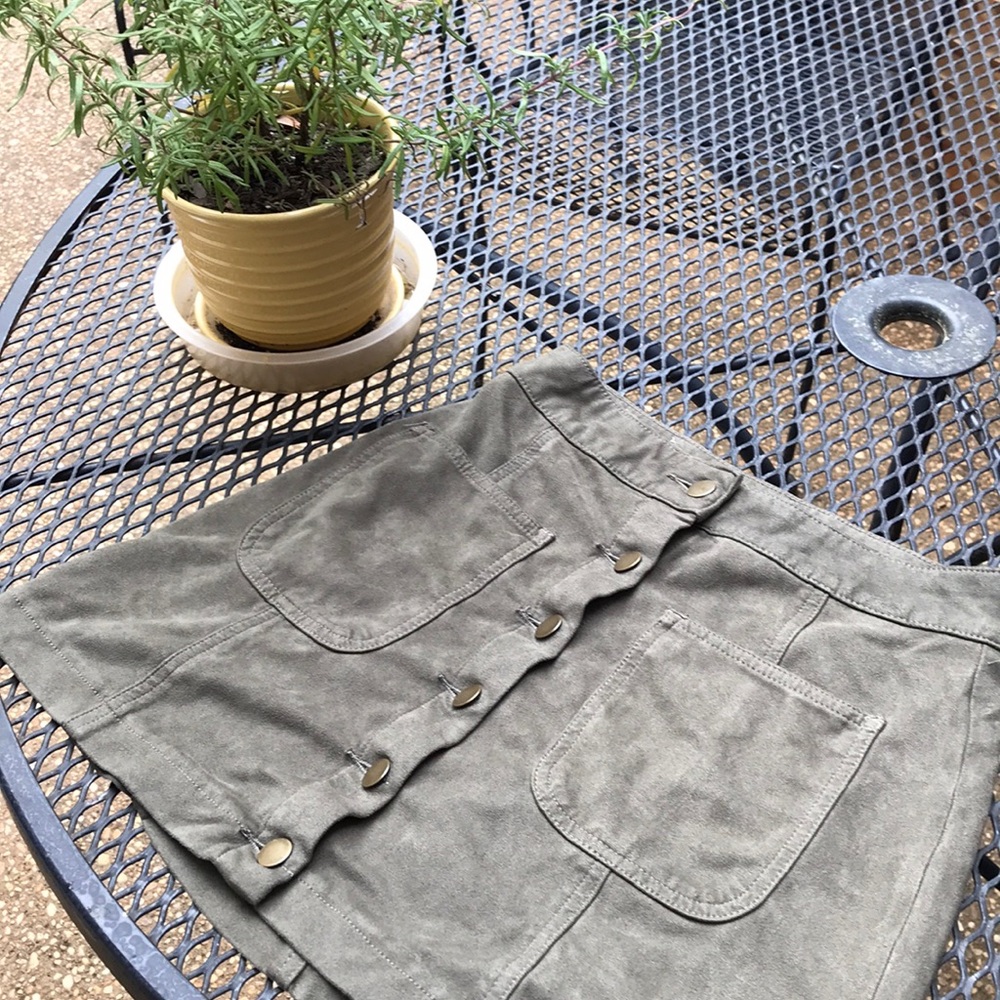 Altar’d State olive mini skirt suede